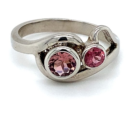 Rubellite .75ct Platinum Finish Solid Silver Ring - Picture 1 of 5